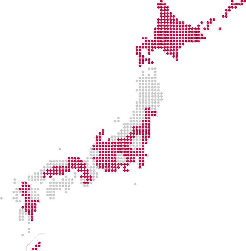 NRHA加盟施設の地域別分布地図